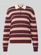 Jake*s Collection Strickpullover mit Polokragen in Aubergine, Größe L