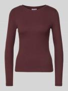 Jake*s Casual Longsleeve in Ripp-Optik mit Rundhalsausschnitt in Auber...