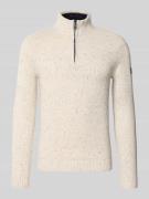 Tom Tailor Regular Fit Troyer aus Baumwoll-Mix in Offwhite, Größe L