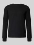Tom Tailor Denim Regular Fit Langarmshirt mit Waffelstruktur in Black,...