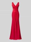 TROYDEN COLLECTION Abendkleid mit V-Ausschnitt in Rot, Größe 32