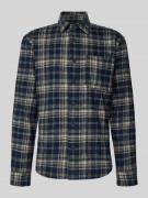 MCNEAL Relaxed Fit Freizeithemd aus Flanell mit Kentkragen in Dunkelbl...