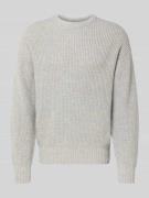 JAKE*S STUDIO MEN Loose Fit Strickpullover mit Woll-Anteil in Hellgrau...