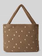 STUDIO NOOS Tote Bag mit Allover Logo-Stitching Modell 'Teddy' in Taup...