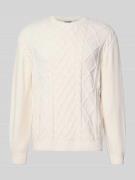 ARMANI EXCHANGE Strickpullover mit gerippten Abschlüssen in Weiss, Grö...