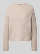 Marc O'Polo Relaxed Fit Strickpullover mit Schurwoll-Mix in Stein, Grö...