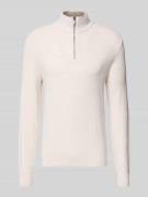 MCNEAL Strickpullover mit Stehkragen in Ecru Melange, Größe L