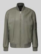 BOSS Orange Regular Fit Lederjacke im College-Stil Modell 'JAKRI' in O...