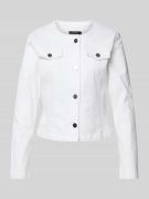 comma Jeansjacke mit Leistentaschen in Weiss, Größe 46