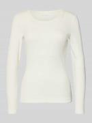 Christian Berg Woman Slim Fit Longsleeve mit Spitzenbesatz in Offwhite...