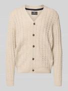 Fynch-Hatton Strickjacke mit Knopfleiste in Offwhite, Größe 3XL