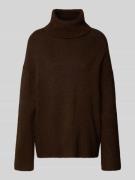 Gina Tricot Oversized Strickpullover mit Rollkragen in Mittelbraun, Gr...