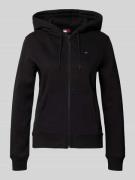 Tommy Jeans Regular Fit Sweatjacke aus Baumwoll-Mix in Black, Größe L