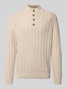 Fynch-Hatton Regular Fit Strickpullover aus Baumwoll-Woll-Mix in Offwh...