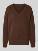 Only Regular Fit Strickpullover mit Woll-Anteil Modell 'MARI' in Schok...