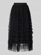 Apricot Midirock mit Volants in Black, Größe S