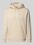 Tommy Jeans Regular Fit Hoodie aus Baumwoll-Mix in Beige, Größe L