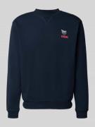 WOODBIRD Sweatshirt mit Label-Print Modell 'Cane' in Marine, Größe L