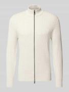 Christian Berg Men Strickjacke mit Reißverschluss in Offwhite, Größe 3...