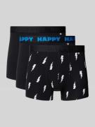 Happy Socks Trunks mit elastischem Bund im 3er-Pack in Black, Größe L