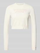Tommy Jeans Regular Fit Pullover mit Label Stitching in Offwhite Melan...