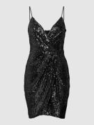 Paradi Cocktailkleid mit Paillettenbesatz in Anthrazit, Größe 34