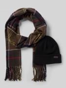 Barbour Mütze und Schal im Set aus Baumwoll-Mix in Gruen, Größe 1