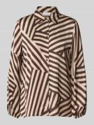 comma Hemdbluse mit Knopfleiste in Beige, Größe 34