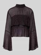 OH APRIL Bluse aus Viskose mit Volants Modell 'Tessa' in Dunkelbraun, ...