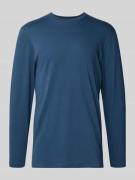 RAGMAN Longsleeve mit geripptem Rundhalsausschnitt in Dunkelblau, Größ...