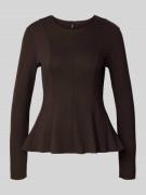 Only Shaped Fit Langarmshirt aus Viskose-Mix Modell 'KENYA' in Schoko,...