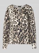 monari Blusenshirt in Leo-Optik mit Schlüsselloch-Ausschnitt in BLACK,...