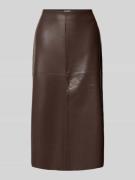 s.Oliver RED LABEL Ausgestellter Midi-Rock in Glattleder-Optik in Dunk...