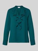 comma Regular Fit Bluse mit Volants Modell 'PROTECT' in Petrol, Größe ...