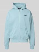 Pegador Oversized Sweatjacke mit Logo in Hellblau, Größe L