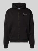 KARL KANI Sweatjacke mit Label-Stitching in Black, Größe L