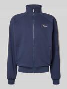 KARL KANI Sweatjacke mit Label-Print und Eingrifftaschen in Dunkelblau...