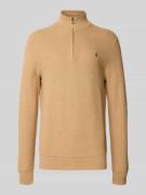 Polo Ralph Lauren Strickpullover mit Label-Stitching in Camel Melange,...