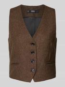 Mango Regular Fit Weste mit V-Ausschnitt Modell 'PIPER' in Dunkelbraun...