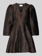 Neo Noir Minikleid mit floralem Allover-Stitching Modell 'Milliy' in D...