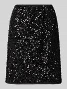 comma Minirock mit Pailletten und elastischem Bund in Black, Größe 34