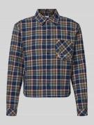 KARL KANI Freizeithemd mit Knopfleiste in Dunkelblau, Größe L