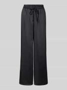 ZABAIONE Wide Leg Stoffhose mit elastischem Bund in Black, Größe L