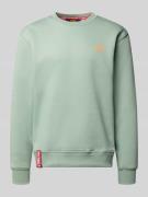 Alpha Industries Sweatshirt mit gerippten Abschlüssen in Mint, Größe S