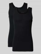 Tom Tailor Tanktop aus reiner Baumwolle im 2er-Pack in Black, Größe L