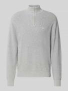 Levi's® Strickpullover mit Stehkragen in Hellgrau Melange, Größe L