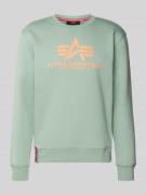 Alpha Industries Sweatshirt mit Label-Print in Mint, Größe L