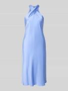 Lauren Ralph Lauren Knielanges Cocktailkleid mit Neckholder in Hellbla...