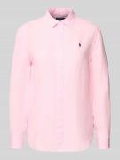 Polo Ralph Lauren Hemdbluse aus reinem Leinen in Pink, Größe L