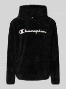CHAMPION Hoodie mit Label-Stitching in Black, Größe XXL